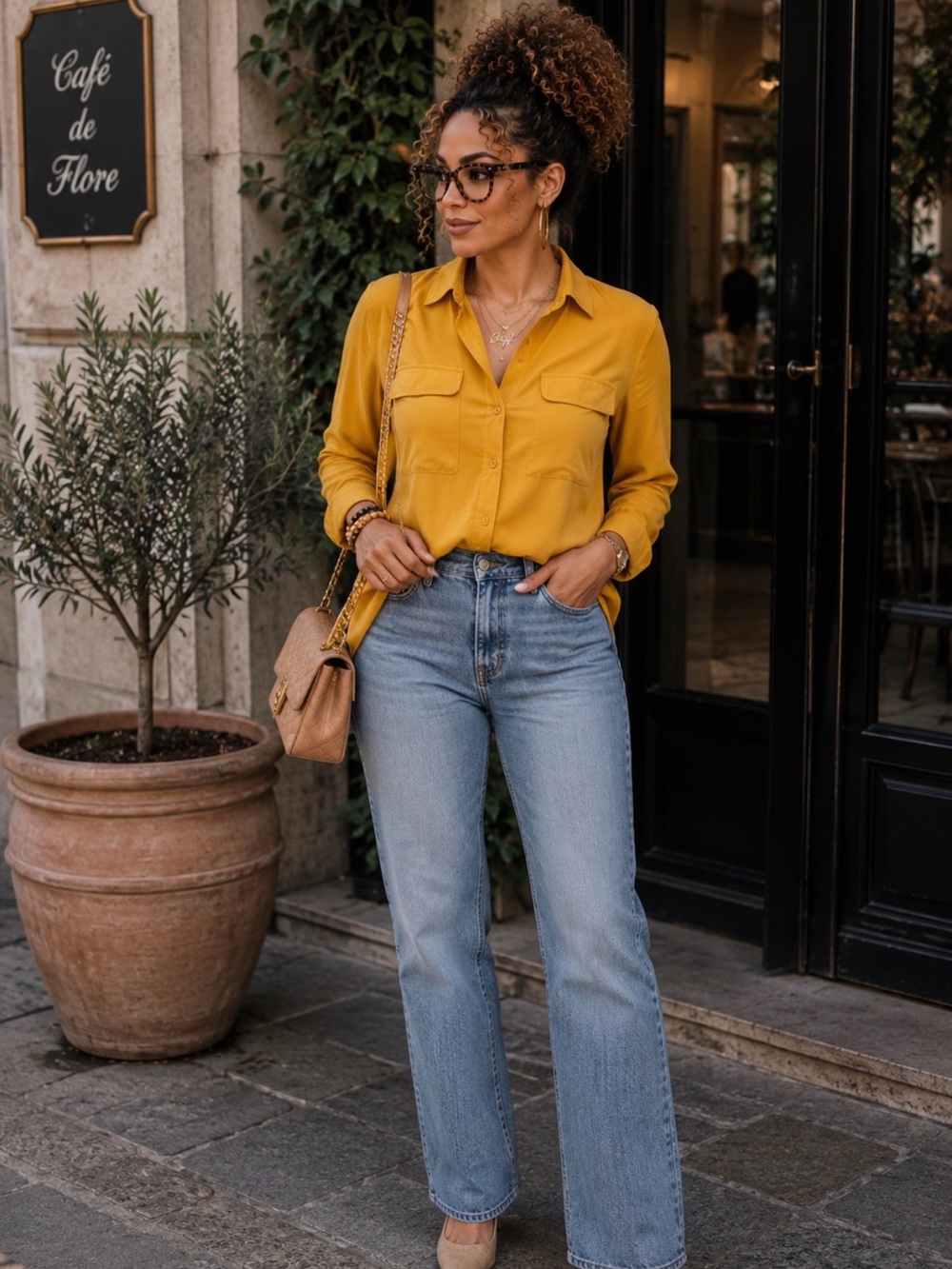 Mustard Yellow Utility Blouse | Button Front | Long Sleeve | Fashion Nova